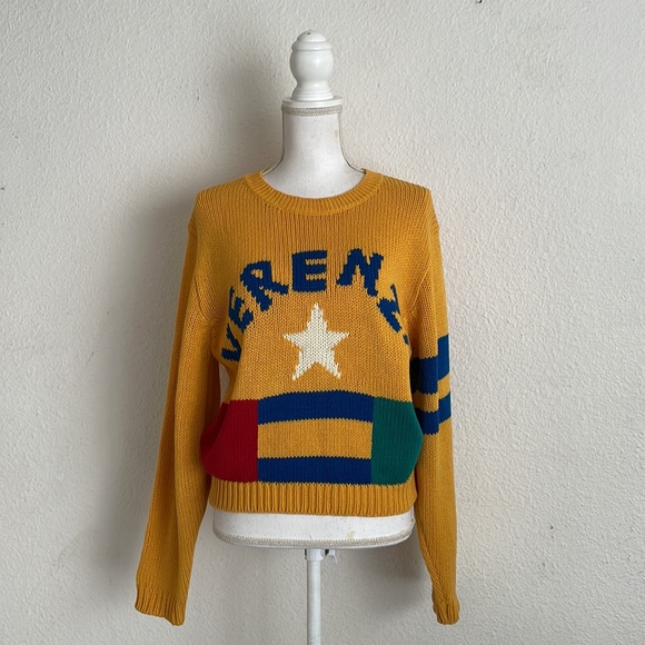 Vintage 90s Verenza Sports Knit Sweater Color Block - Picture 1 of 13